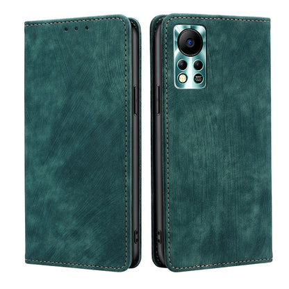 RFID Anti-theft Brush Magnetic Leather Phone Case, For Infinix Hot 11s NFC, For Realme V30 5G / V30T, For Infinix Hot 12 Play, For Infinix Hot 12 Pro