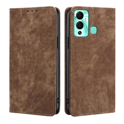 RFID Anti-theft Brush Magnetic Leather Phone Case, For Infinix Hot 11s NFC, For Realme V30 5G / V30T, For Infinix Hot 12 Play, For Infinix Hot 12 Pro