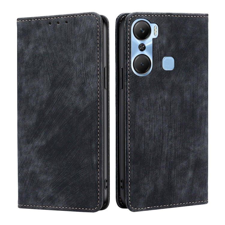 RFID Anti-theft Brush Magnetic Leather Phone Case, For Infinix Hot 11s NFC, For Realme V30 5G / V30T, For Infinix Hot 12 Play, For Infinix Hot 12 Pro