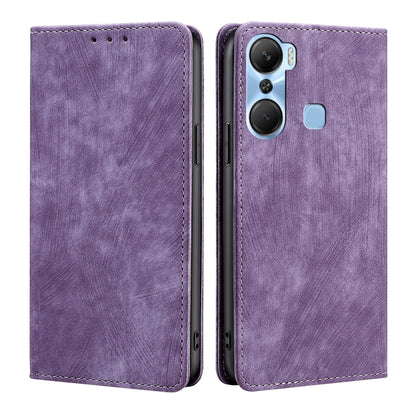 RFID Anti-theft Brush Magnetic Leather Phone Case, For Infinix Hot 11s NFC, For Realme V30 5G / V30T, For Infinix Hot 12 Play, For Infinix Hot 12 Pro