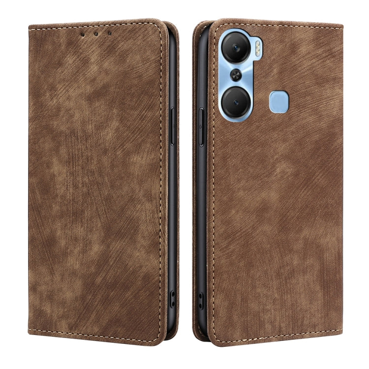 RFID Anti-theft Brush Magnetic Leather Phone Case, For Infinix Hot 11s NFC, For Realme V30 5G / V30T, For Infinix Hot 12 Play, For Infinix Hot 12 Pro