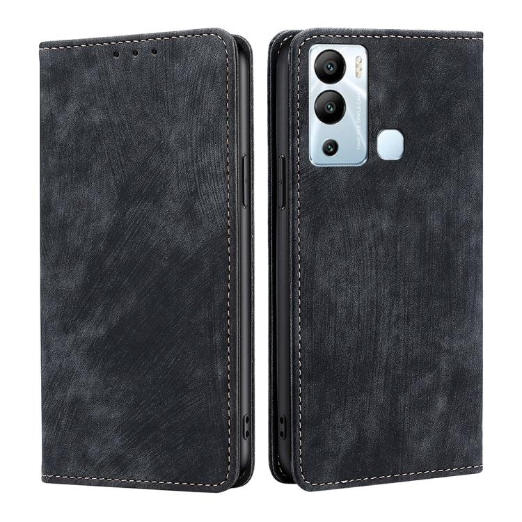 RFID Anti-theft Brush Magnetic Leather Phone Case, For Tecno Camon 19 Neo, For Infinix Hot 12i, For Infinix Hot 20 4G, For Tecno Camon 19 / 19 Pro