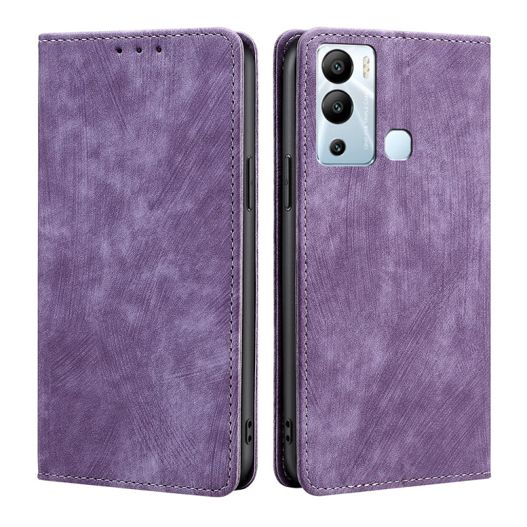 RFID Anti-theft Brush Magnetic Leather Phone Case, For Tecno Camon 19 Neo, For Infinix Hot 12i, For Infinix Hot 20 4G, For Tecno Camon 19 / 19 Pro