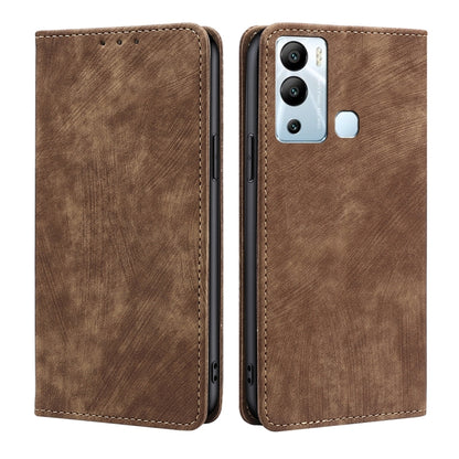 RFID Anti-theft Brush Magnetic Leather Phone Case, For Tecno Camon 19 Neo, For Infinix Hot 12i, For Infinix Hot 20 4G, For Tecno Camon 19 / 19 Pro