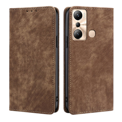 RFID Anti-theft Brush Magnetic Leather Phone Case, For Tecno Pop 6 Pro, For Infinix Hot 20i, For Infinix Hot 20S, For Tecno Pova 4