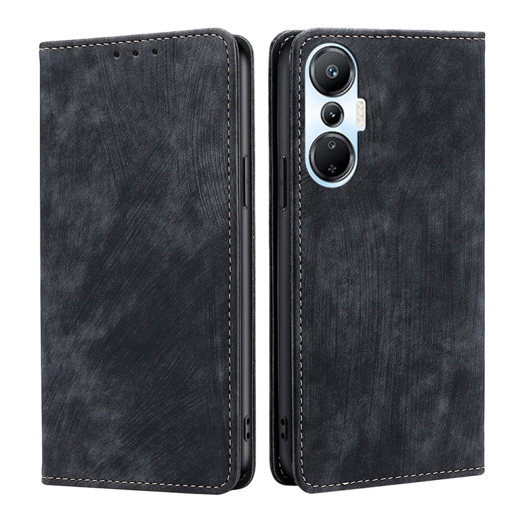 RFID Anti-theft Brush Magnetic Leather Phone Case, For Tecno Pop 6 Pro, For Infinix Hot 20i, For Infinix Hot 20S, For Tecno Pova 4