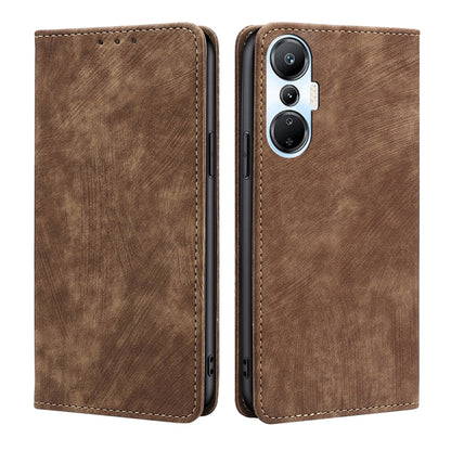 RFID Anti-theft Brush Magnetic Leather Phone Case, For Tecno Pop 6 Pro, For Infinix Hot 20i, For Infinix Hot 20S, For Tecno Pova 4
