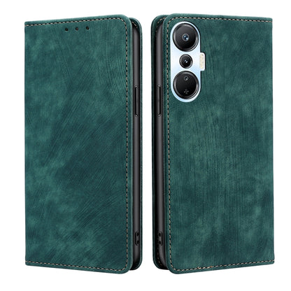 RFID Anti-theft Brush Magnetic Leather Phone Case, For Tecno Pop 6 Pro, For Infinix Hot 20i, For Infinix Hot 20S, For Tecno Pova 4