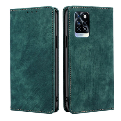 RFID Anti-theft Brush Magnetic Leather Phone Case, For Infinix Note 10 Pro, For Tecno Pova 4 Pro, For Infinix Note 11, For Infinix Smart 6 Plus