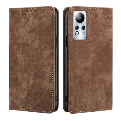 RFID Anti-theft Brush Magnetic Leather Phone Case, For Infinix Note 10 Pro, For Tecno Pova 4 Pro, For Infinix Note 11, For Infinix Smart 6 Plus