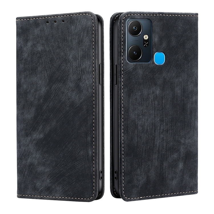 RFID Anti-theft Brush Magnetic Leather Phone Case, For Infinix Note 10 Pro, For Tecno Pova 4 Pro, For Infinix Note 11, For Infinix Smart 6 Plus