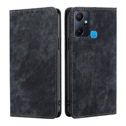RFID Anti-theft Brush Magnetic Leather Phone Case, For Infinix Note 10 Pro, For Tecno Pova 4 Pro, For Infinix Note 11, For Infinix Smart 6 Plus