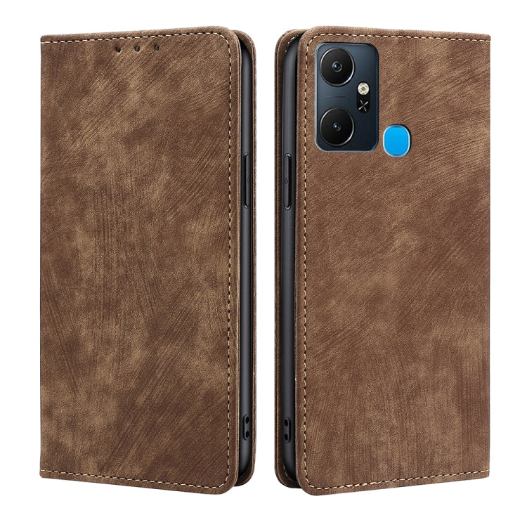 RFID Anti-theft Brush Magnetic Leather Phone Case, For Infinix Note 10 Pro, For Tecno Pova 4 Pro, For Infinix Note 11, For Infinix Smart 6 Plus