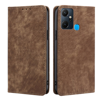RFID Anti-theft Brush Magnetic Leather Phone Case, For Infinix Note 10 Pro, For Tecno Pova 4 Pro, For Infinix Note 11, For Infinix Smart 6 Plus