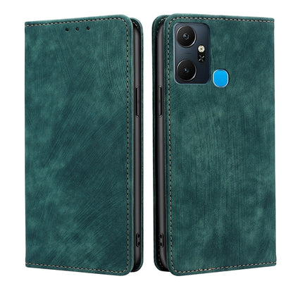 RFID Anti-theft Brush Magnetic Leather Phone Case, For Infinix Note 10 Pro, For Tecno Pova 4 Pro, For Infinix Note 11, For Infinix Smart 6 Plus