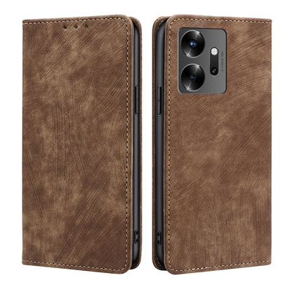 RFID Anti-theft Brush Magnetic Leather Phone Case, For Infinix Smart 7, For Infinix Zero 20, For vivo S16e, For vivo Y100 5G