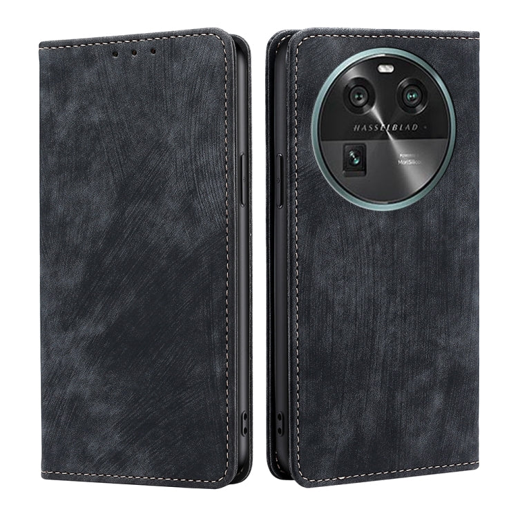 RFID Anti-theft Brush Magnetic Leather Phone Case, For Motorola Moto G Power 2023, For Nokia G22, For OnePlus Ace 2V 5G, For OPPO Find X6 5G