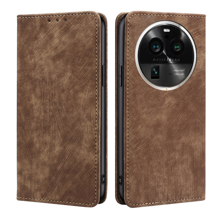 RFID Anti-theft Brush Magnetic Leather Phone Case, For OPPO Find X6 Pro 5G, For Realme C55 4G, For Realme GT Neo 5 / GT3 / GT Neo 5 240W, For Infinix Hot 11 Russian Version