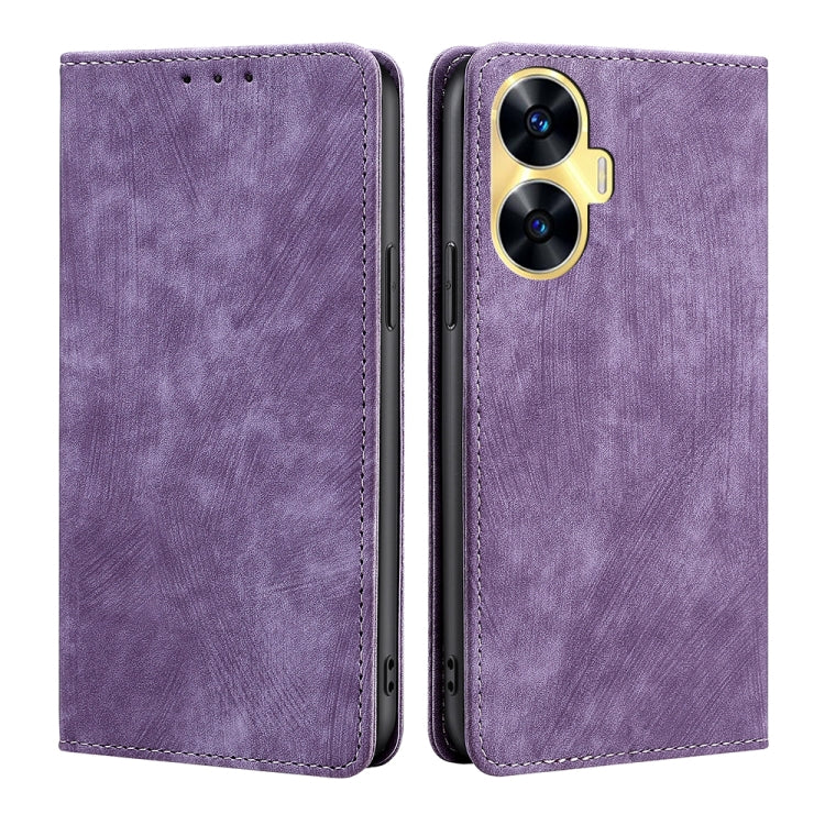 RFID Anti-theft Brush Magnetic Leather Phone Case, For OPPO Find X6 Pro 5G, For Realme C55 4G, For Realme GT Neo 5 / GT3 / GT Neo 5 240W, For Infinix Hot 11 Russian Version