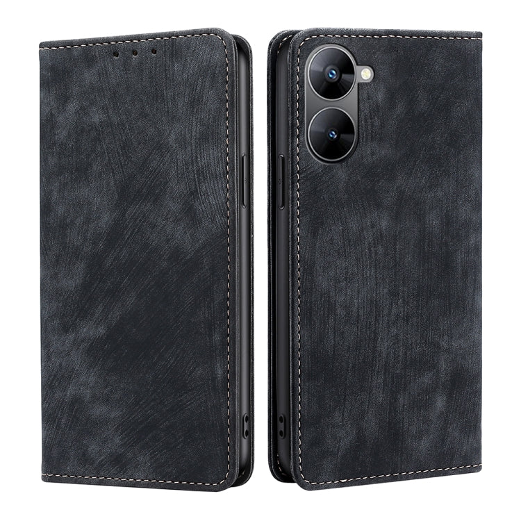 RFID Anti-theft Brush Magnetic Leather Phone Case, For Infinix Hot 11s NFC, For Realme V30 5G / V30T, For Infinix Hot 12 Play, For Infinix Hot 12 Pro