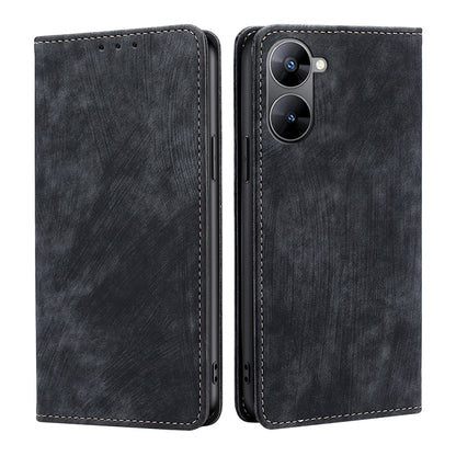 RFID Anti-theft Brush Magnetic Leather Phone Case, For Infinix Hot 11s NFC, For Realme V30 5G / V30T, For Infinix Hot 12 Play, For Infinix Hot 12 Pro
