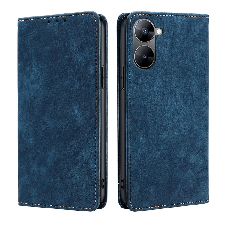 RFID Anti-theft Brush Magnetic Leather Phone Case, For Infinix Hot 11s NFC, For Realme V30 5G / V30T, For Infinix Hot 12 Play, For Infinix Hot 12 Pro