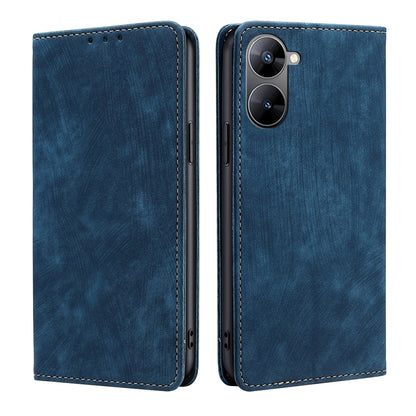RFID Anti-theft Brush Magnetic Leather Phone Case, For Infinix Hot 11s NFC, For Realme V30 5G / V30T, For Infinix Hot 12 Play, For Infinix Hot 12 Pro
