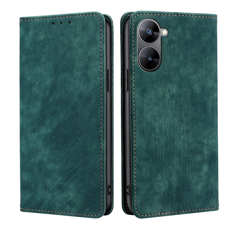 RFID Anti-theft Brush Magnetic Leather Phone Case, For Infinix Hot 11s NFC, For Realme V30 5G / V30T, For Infinix Hot 12 Play, For Infinix Hot 12 Pro