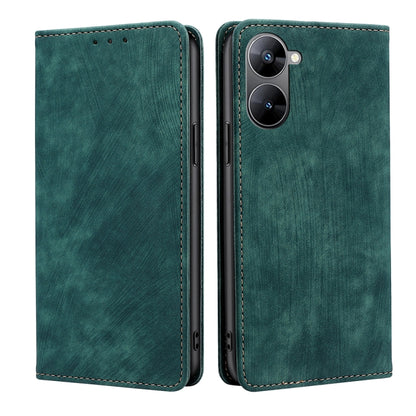 RFID Anti-theft Brush Magnetic Leather Phone Case, For Infinix Hot 11s NFC, For Realme V30 5G / V30T, For Infinix Hot 12 Play, For Infinix Hot 12 Pro