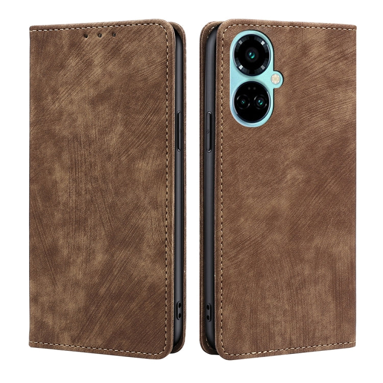 RFID Anti-theft Brush Magnetic Leather Phone Case, For Tecno Camon 19 Neo, For Infinix Hot 12i, For Infinix Hot 20 4G, For Tecno Camon 19 / 19 Pro