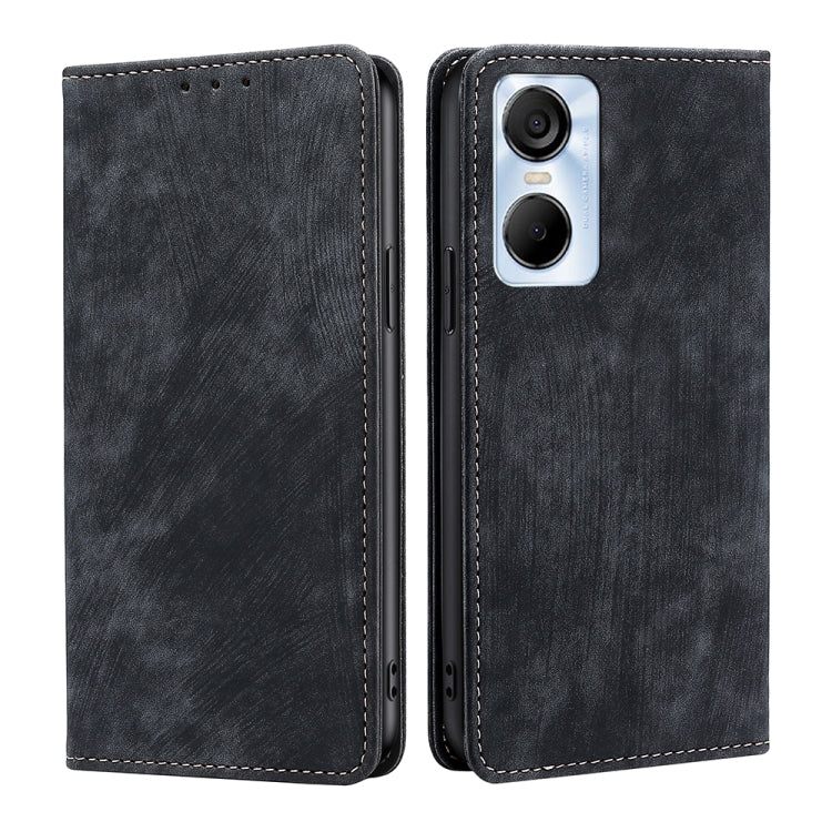RFID Anti-theft Brush Magnetic Leather Phone Case, For Tecno Pop 6 Pro, For Infinix Hot 20i, For Infinix Hot 20S, For Tecno Pova 4