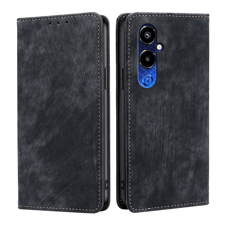 RFID Anti-theft Brush Magnetic Leather Phone Case, For Infinix Note 10 Pro, For Tecno Pova 4 Pro, For Infinix Note 11, For Infinix Smart 6 Plus
