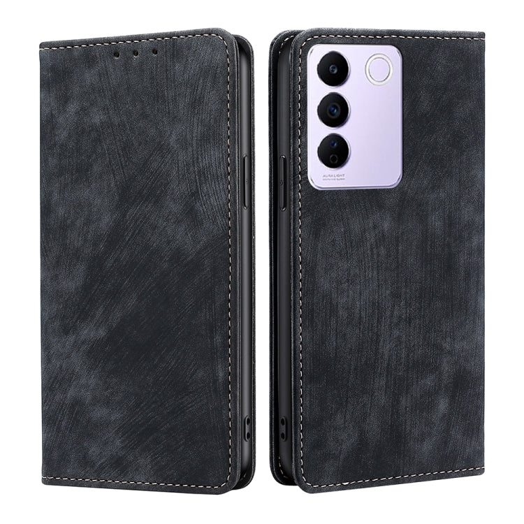 RFID Anti-theft Brush Magnetic Leather Phone Case, For Infinix Smart 7, For Infinix Zero 20, For vivo S16e, For vivo Y100 5G