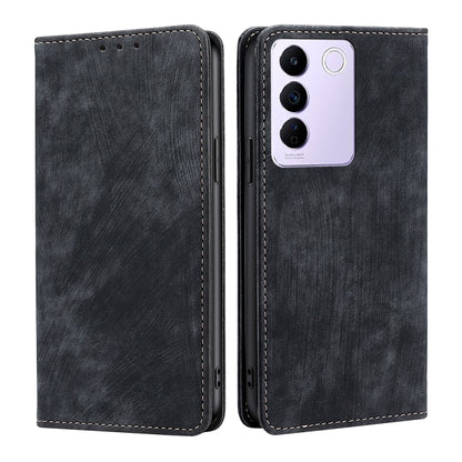 RFID Anti-theft Brush Magnetic Leather Phone Case, For Infinix Smart 7, For Infinix Zero 20, For vivo S16e, For vivo Y100 5G