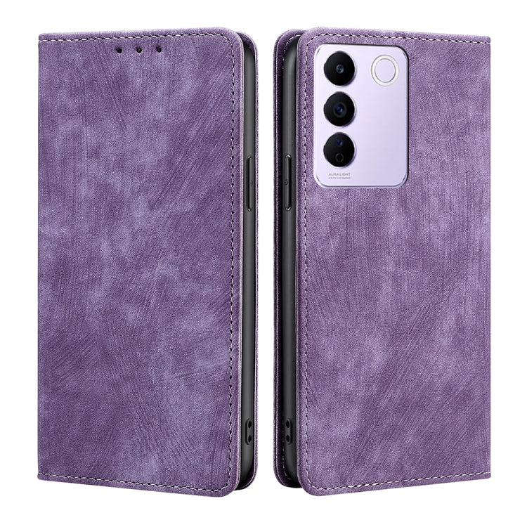 RFID Anti-theft Brush Magnetic Leather Phone Case, For Infinix Smart 7, For Infinix Zero 20, For vivo S16e, For vivo Y100 5G