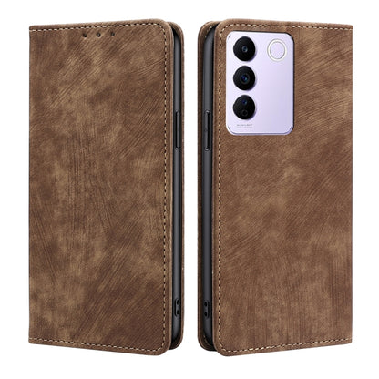 RFID Anti-theft Brush Magnetic Leather Phone Case, For Infinix Smart 7, For Infinix Zero 20, For vivo S16e, For vivo Y100 5G