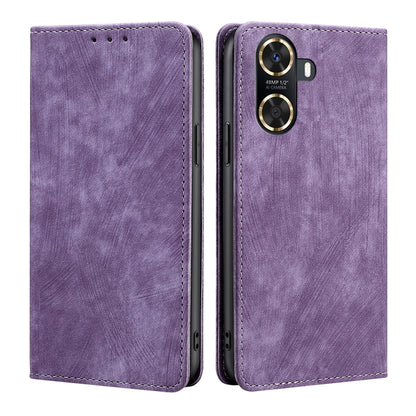 RFID Anti-theft Brush Magnetic Leather Phone Case, For Huawei P60 / P60 Pro, For Huawei Enjoy 60, For Rakuten Big S, For Rakuten Hand 4G