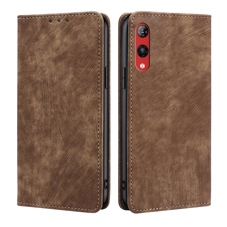 RFID Anti-theft Brush Magnetic Leather Phone Case, For Huawei P60 / P60 Pro, For Huawei Enjoy 60, For Rakuten Big S, For Rakuten Hand 4G