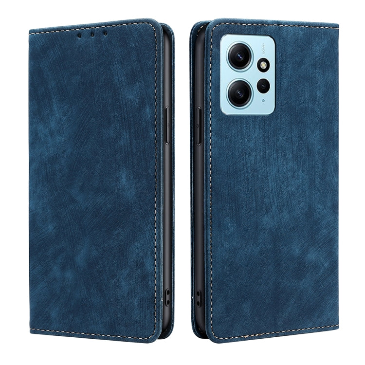 RFID Anti-theft Brush Magnetic Leather Phone Case, For Xiaomi Redmi Note 12 4G Global