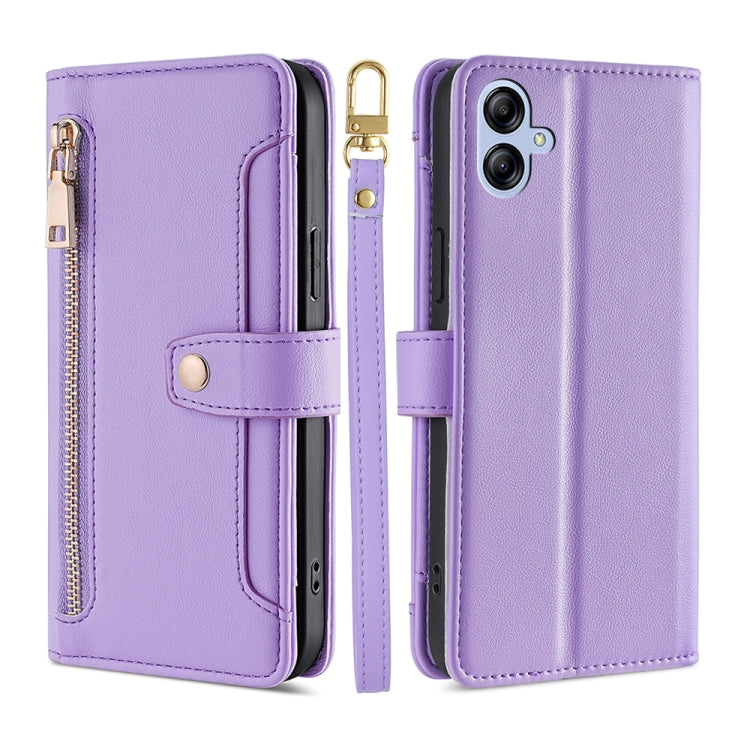 Sheep Texture Cross-body Zipper Wallet Leather Phone Case, For Samsung Galaxy A04e 4G, For Samsung Galaxy A54 5G, For Samsung Galaxy M14 5G