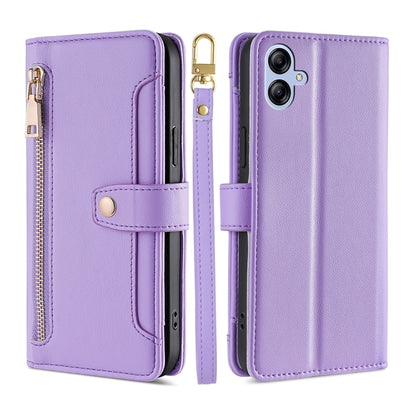 Sheep Texture Cross-body Zipper Wallet Leather Phone Case, For Samsung Galaxy A04e 4G, For Samsung Galaxy A54 5G, For Samsung Galaxy M14 5G