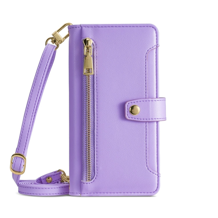 Sheep Texture Cross-body Zipper Wallet Leather Phone Case, For Samsung Galaxy A04e 4G, For Samsung Galaxy A54 5G, For Samsung Galaxy M14 5G