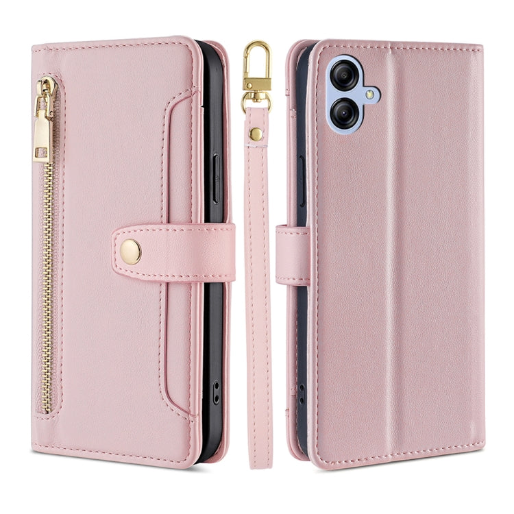 Sheep Texture Cross-body Zipper Wallet Leather Phone Case, For Samsung Galaxy A04e 4G, For Samsung Galaxy A54 5G, For Samsung Galaxy M14 5G
