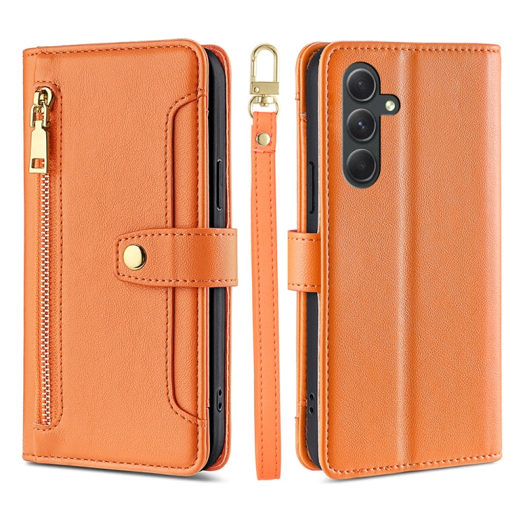 Sheep Texture Cross-body Zipper Wallet Leather Phone Case, For Samsung Galaxy A04e 4G, For Samsung Galaxy A54 5G, For Samsung Galaxy M14 5G
