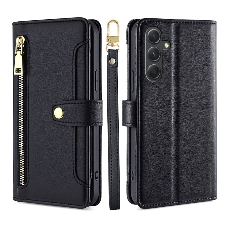 Sheep Texture Cross-body Zipper Wallet Leather Phone Case, For Samsung Galaxy A04e 4G, For Samsung Galaxy A54 5G, For Samsung Galaxy M14 5G