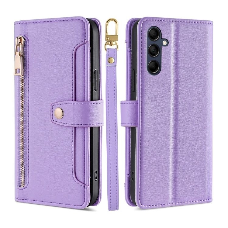 Sheep Texture Cross-body Zipper Wallet Leather Phone Case, For Samsung Galaxy A04e 4G, For Samsung Galaxy A54 5G, For Samsung Galaxy M14 5G