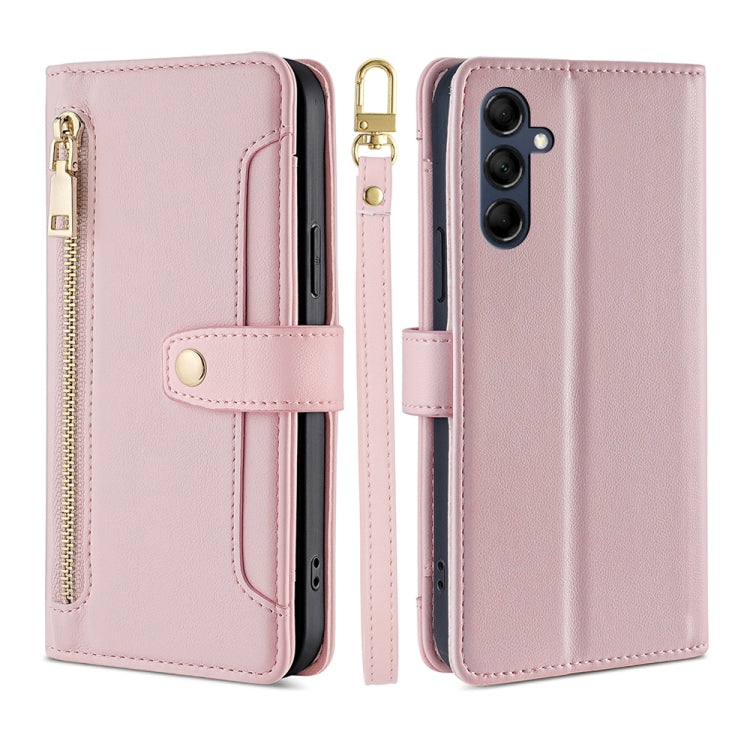 Sheep Texture Cross-body Zipper Wallet Leather Phone Case, For Samsung Galaxy A04e 4G, For Samsung Galaxy A54 5G, For Samsung Galaxy M14 5G