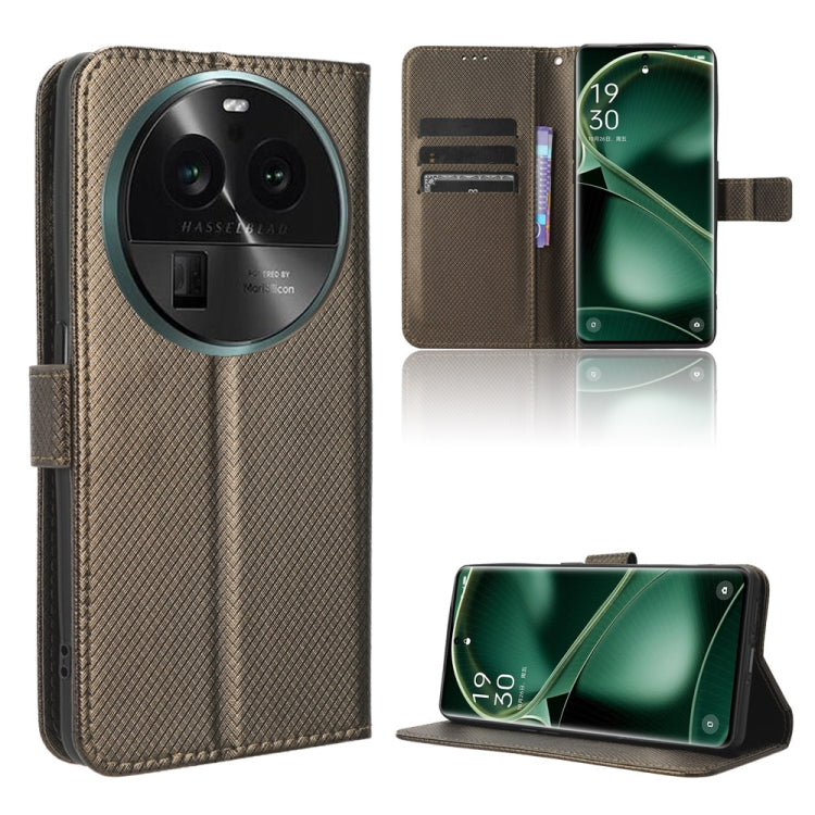 Diamond Texture Leather Phone Case, For OPPO Find X6, For Realme V30 / V30t 5G, For Orbic Q10 4G, For Tecno Spark 10 4G