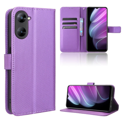 Diamond Texture Leather Phone Case, For OPPO Find X6, For Realme V30 / V30t 5G, For Orbic Q10 4G, For Tecno Spark 10 4G