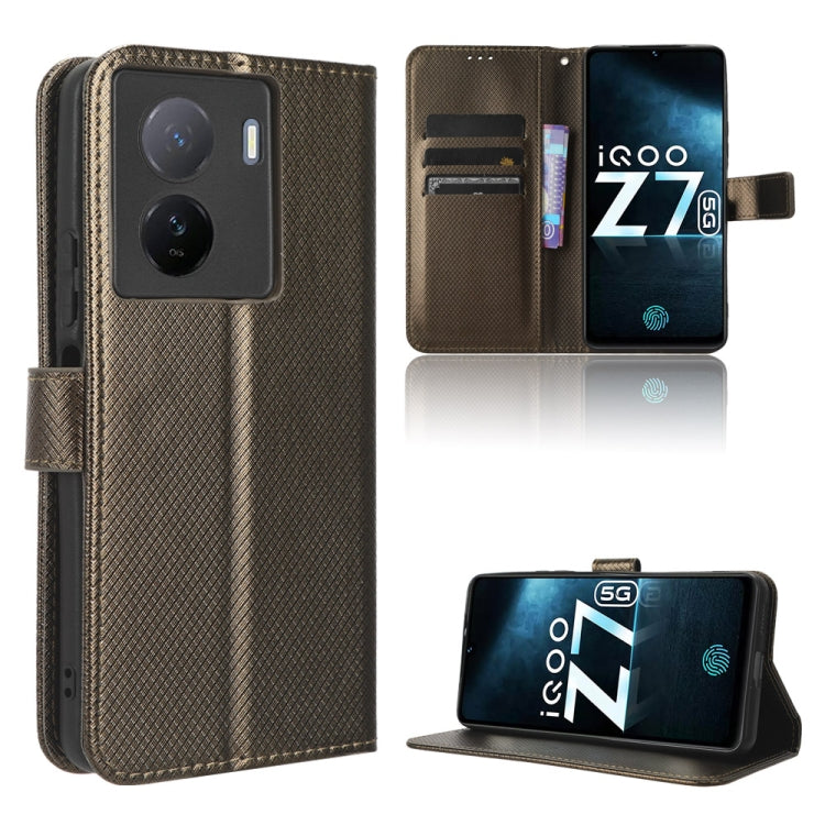 Diamond Texture Leather Phone Case, For Tecno Spark 10 5G, For Tecno Spark 10 Pro / K17, For Tecno Spark 10C, For vivo iQOO Z7x